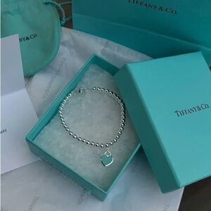 Tiffany & Co. Silver Heart Charm Bracelet
